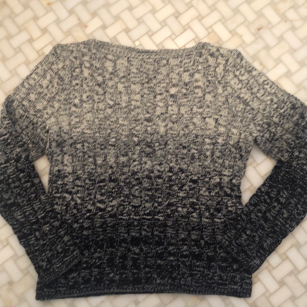 Lauren Ralph Lauren navy/cream marled cable knit sweater, size L.